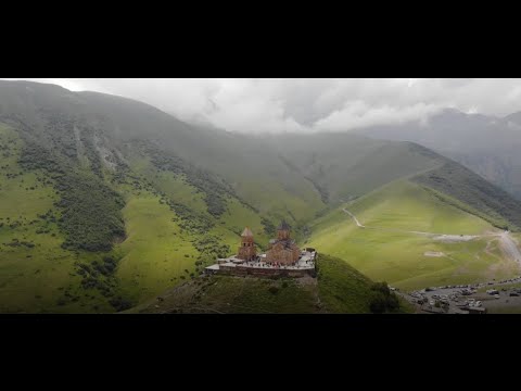 Discover Gergeti Trinity Church, Kazbegi, Georgia - 4K #3 Bird's Eye View
